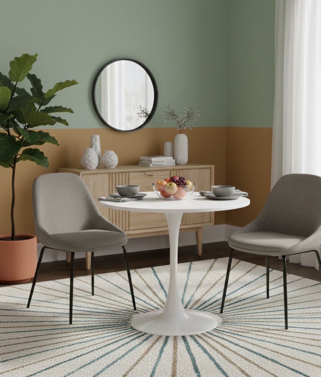 Eettafel 80x80x73 cm - Wit - Medahomestore