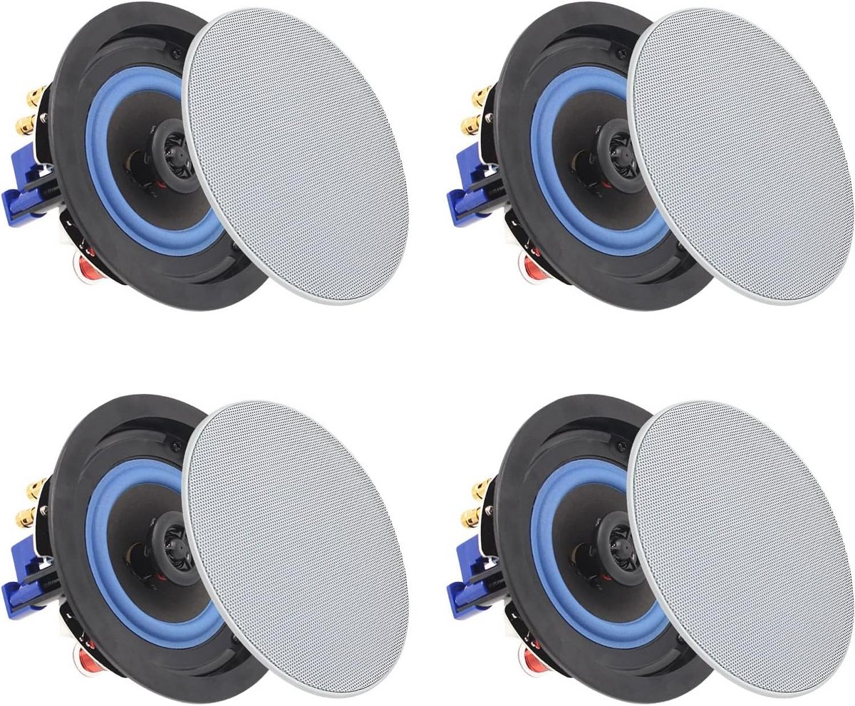 Bluetooth Plafondluidsprekers 4 inch 160W voor Badkamer, Keuken en Woonkamer - 2 Paar