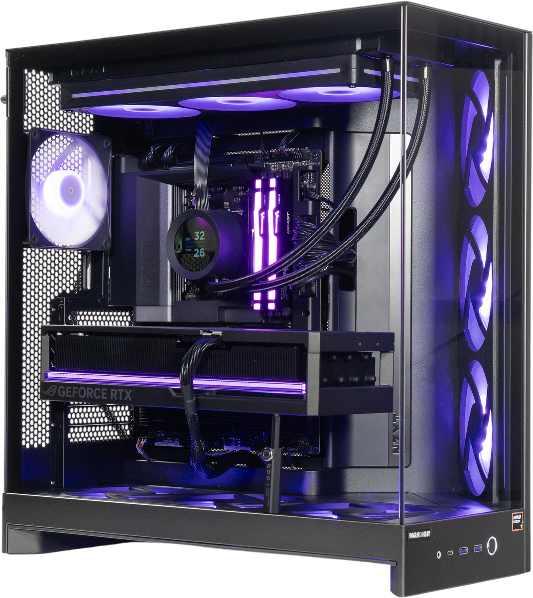 Midnight Apex - AMD® Ryzen R7 9800X3D (Ryzen 9000 series) - 32GB DDR5 RAM - 2TB M.2 SSD - RTX 5080 16GB - Windows 11 Home - Midnight - €3.699,00