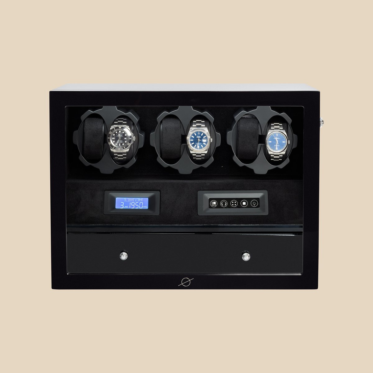 Roogs watch winder voor 6 automatische horloges - Piano Zwart