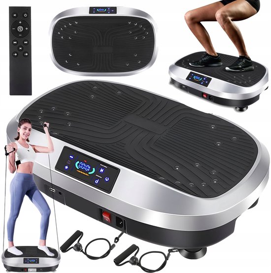 Trillingstrainingsbord - Vetverbrandingsmachine - Verbeter de flexibiliteit en stabiliteit van het lichaam - 120 Snelheden & 5 Programma's - Bluetooth Muziek Verbinding - Thuis Fitness Apparaat - Geschikt voor Mannen en Vrouwen