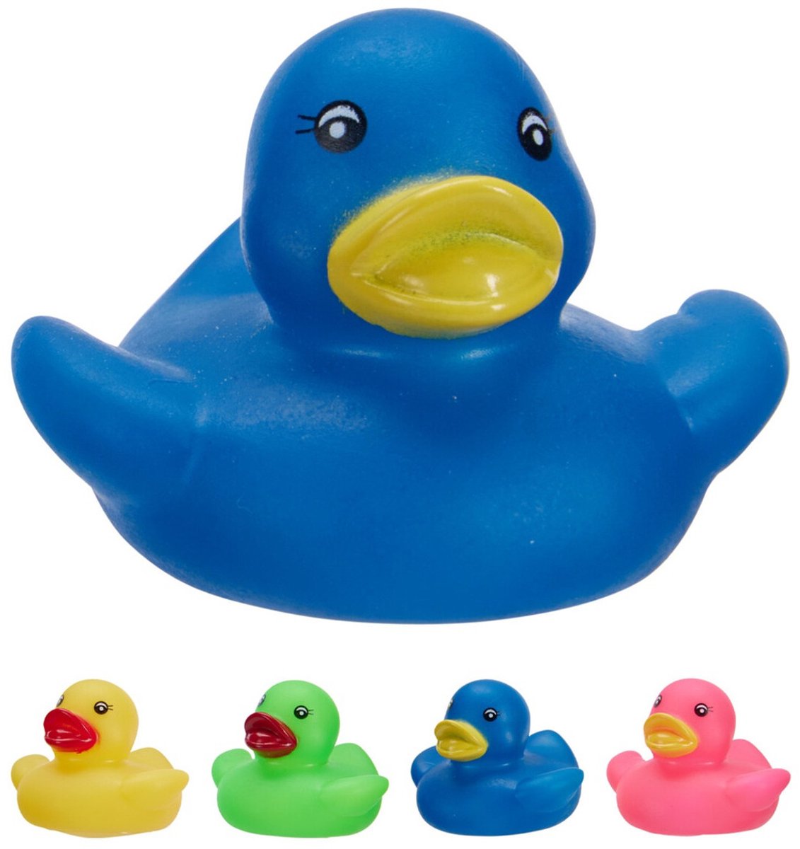 Bathroom Solutions Rubber badeendjes familie - 12x stuks - mix kleuren - badkamer fun - 5.5 cm - speelgoed eendjes