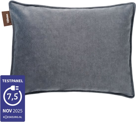 Tristar BW-4799 Warmtekussen – Draadloos - Groot - 60x45 cm – 3 Warmtestanden – Incl. Powerbank - 2 Uur Warmte – Wasbare Hoes – Grijs
