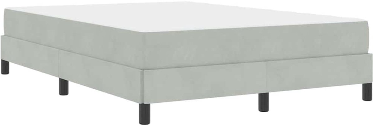 Tweepersoonsbed | Dubbelbed | Volwassenenbed | Boxspringbed met matras Lichtgrijs 140 x 200 cm Fluweel