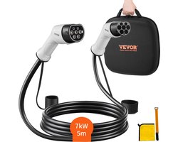 VEVOR Laadkabel Type 2 Naar Type 2 Ev Oplaadkabel Elektrisch Voertuig Kabel 32A 5M 7Kw TPU