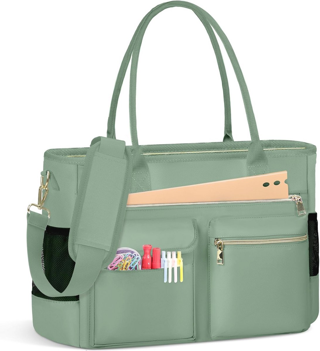 Laptoptassen voor vrouwen 15,6 inch - Grote utility tas met geïsoleerde zak voor werk en school