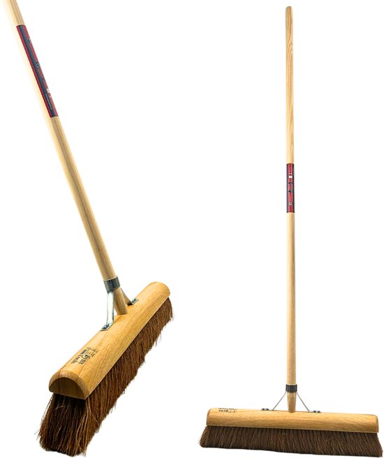 Synx Tools bezem Coco BinnenBezem 50 cm - Bezem - Bezems - Zaalveger - kokos - Zachte Bezem - Veger - Cocos haren - met Houten steel 150cm van Synx Tools — afbeelding 2