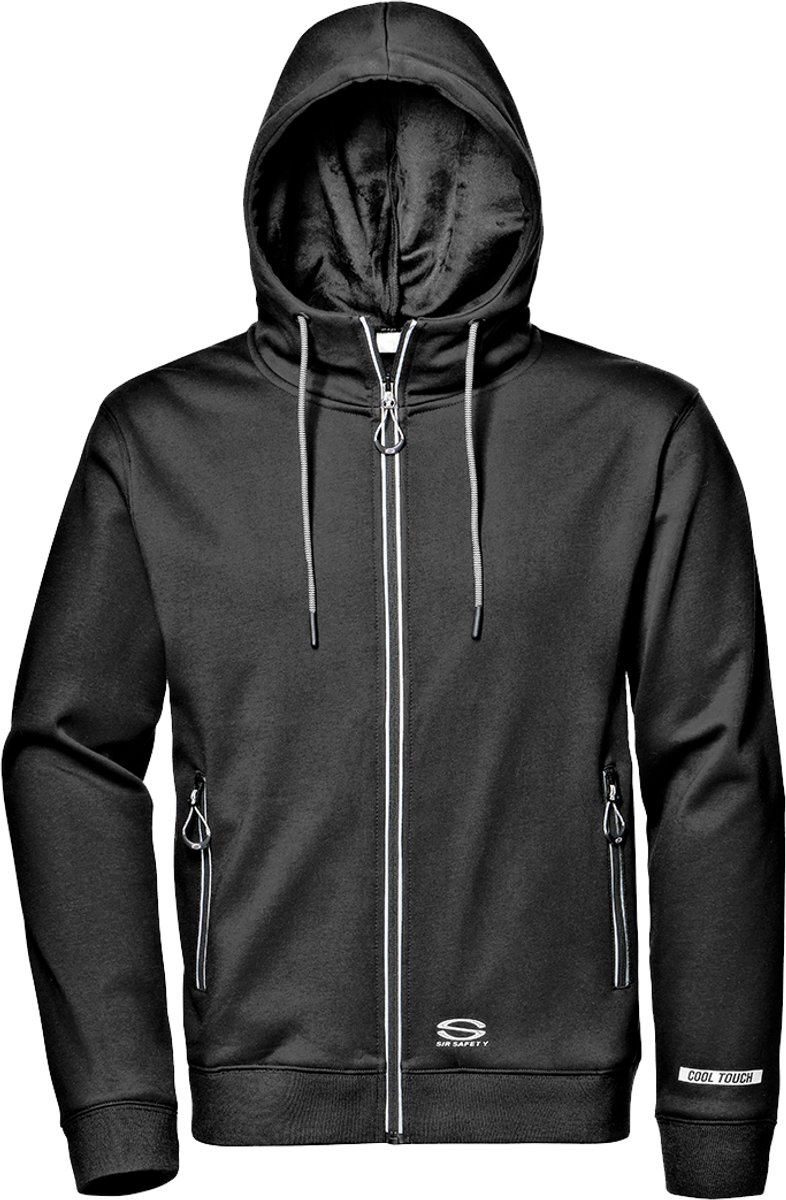 SIR SAFETY BAT Hoodie Rits Werktrui HEREN Veiligheidstrui Grijs - Warm