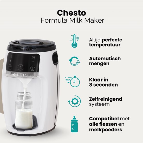 Chesto Baby - Automatische Baby Fles Maker - Formula Milk Maker - BPA-vrij - App-besturing van Merkloos — afbeelding 2