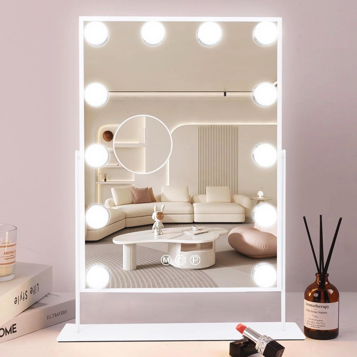Make-upspiegel met Verlichting en Dimbare Lampen - Hollywood-stijl