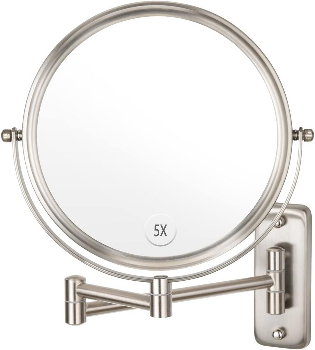 Vergeet je make-up routine met deze wandgegraveerde make-up spiegel - 8 inch met 5x vergroting voor optimale reflectie