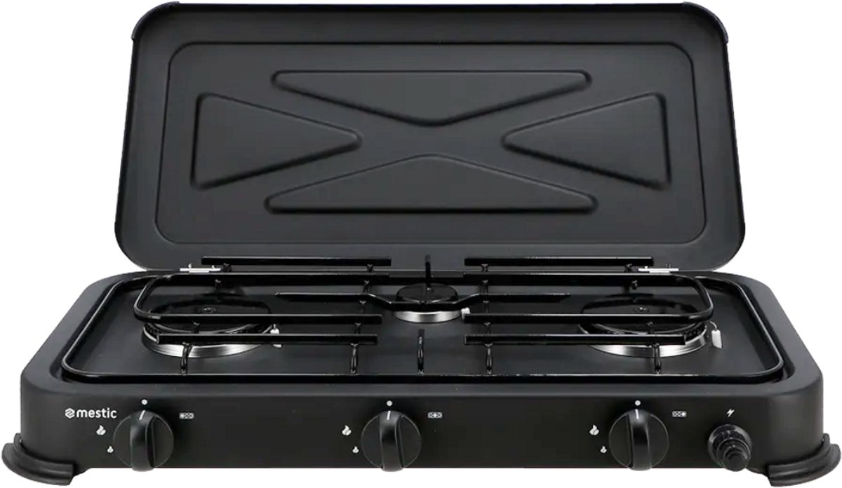 Mestic Kooktoestel MGC-300 – 3 kookpitten - 2x 2200 W, 1x 850 W - Maximaal vermogen: 5250 W - Campingtoestel