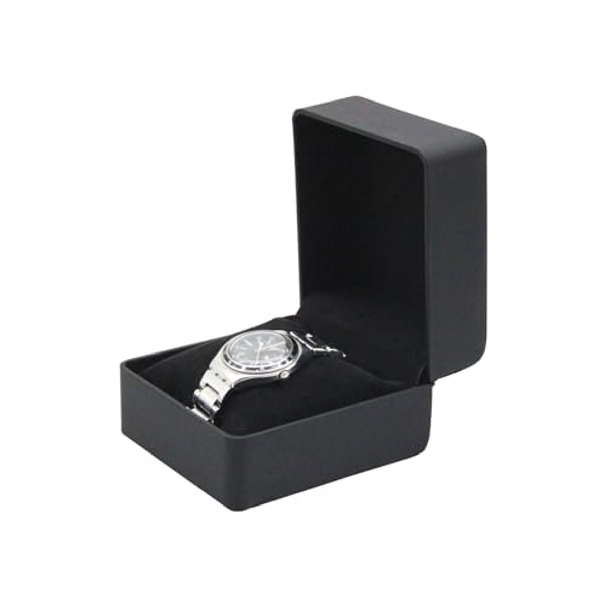 Enkele Compartment Horlogedoos van PU Leer met Verwijderbare Horlogekussens - Bewaarbox voor Dames en Heren - Geschenken voor Kerst en Jubileum (Zwart)