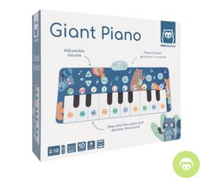 foto van Eurekakids Giant Piano - Groot Keyboard Speelkleed - Reuze Pianomat - Vloerpiano met Opneemfunctie - 150 cm - Blauw