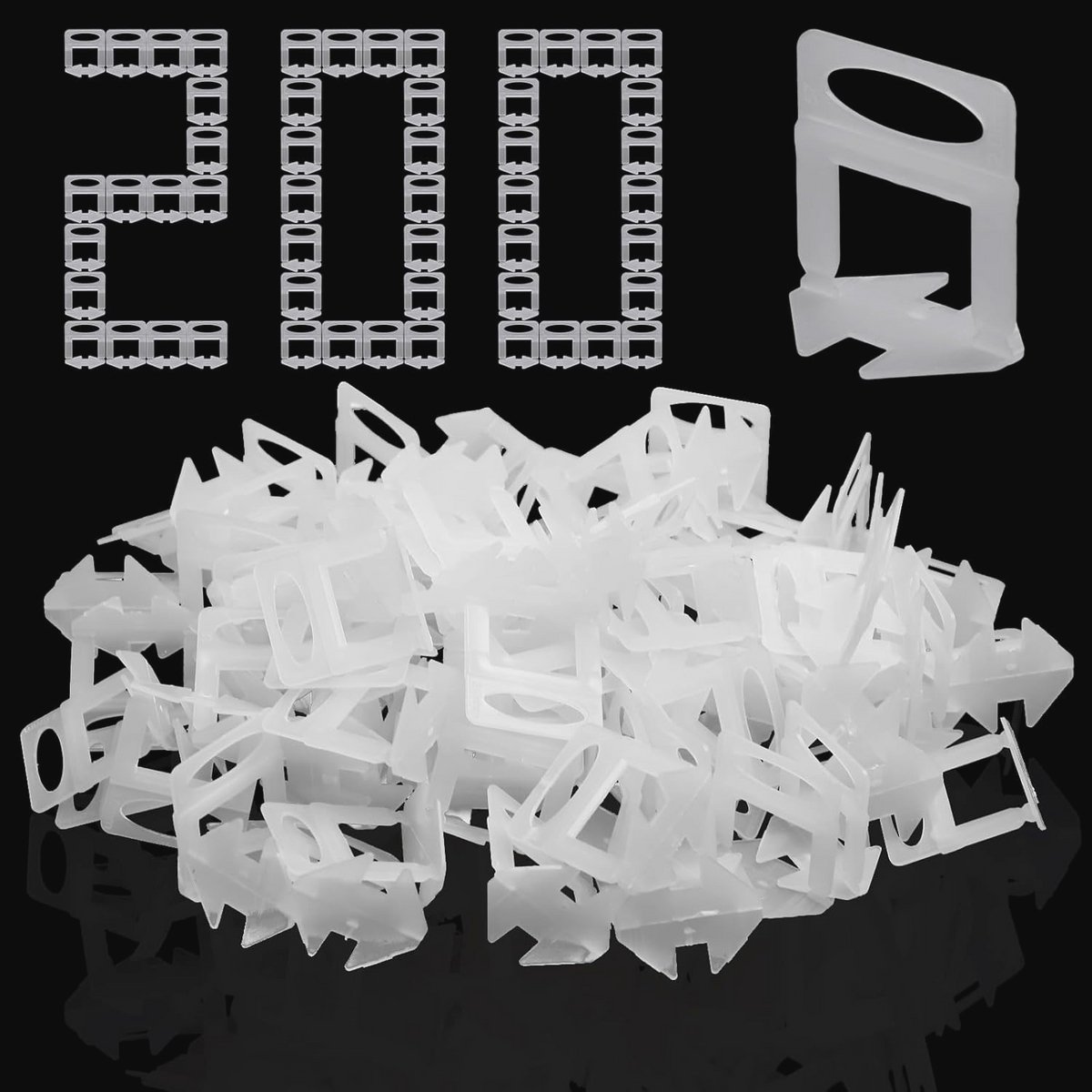 200 stuks zelfnivellerende kruising voor tegelplaatsing - 2 mm afstandsverspringing - Nauwkeurige nivellering en verhoogde efficiëntie