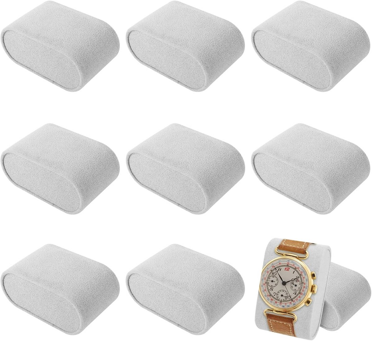 Horlogekussen Set van 8 - Luxe Displaystandaard voor Sieraden en Horloges