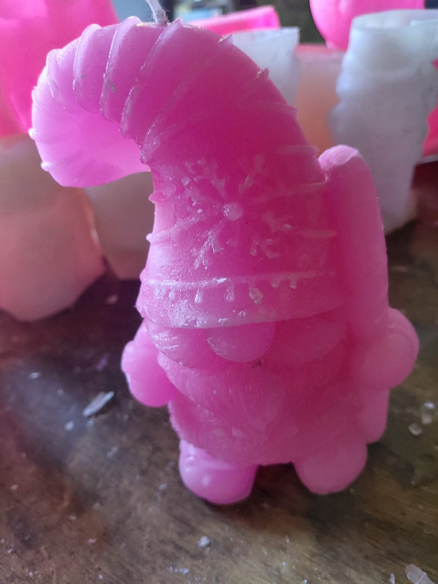 starwolf, kerst, kerstmis, kaars, kabouter met kerstlolly, roze, geschenk, uniek, decoratie