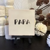 Hartjespost | Tegeltje Papa mat wit, goud | schoencadeautjes sinterklaas | tegeltjes met tekst | spreuktegel | tegeltjeswijsheden | Christmas | Xmas | kerstmis | dad | papa | ouders | pap | familie | liefde | goud | alles is liefde | 10x10