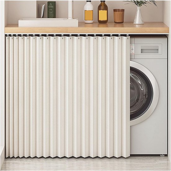 Liveinu Kastgordijnen voor Keuken, Stofdichte Gordijn voor Planken Wandpaneel Hangende Deuropening Noren, Privacy Korte Gordijnen voor Kast Opslagruimte, Bruin, 120x80cm