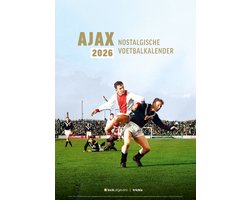 A2 Nostalgische Ajax Kalender 2026 - Wandkalender - Kick Uitgevers - 13 Unieke Foto's In Kleur - Hangend Model - 42 x 59,4 cm - Wanddecoratie - A2 - Relatiegeschenk - Gift - Ajax Kerstcadeau - Kerst
