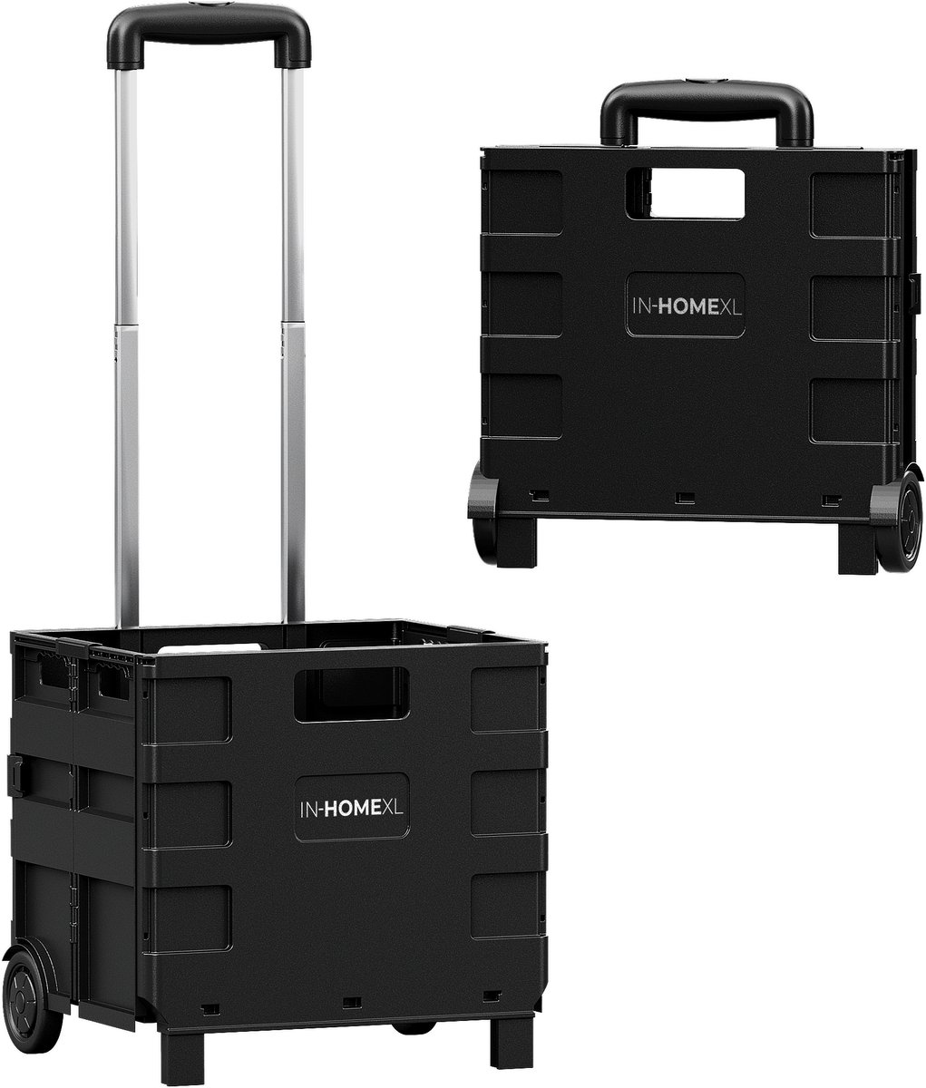 Boodschappentrolley 50L – Opvouwbare Boodschappenkrat op Wielen – Inklapbare Boodschappenkar met Stevig Frame – IN-HOMEXL Arezzo