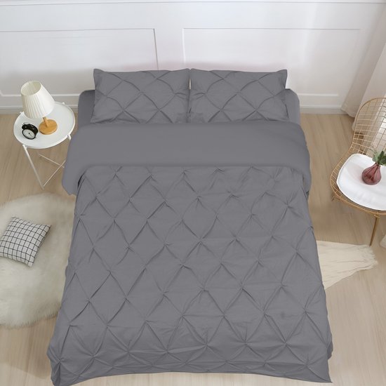 Beau Maison Dekbedovertrek Monte Carlo Antraciet 240x200/220 cm + 2 kussenslopen — afbeelding 2