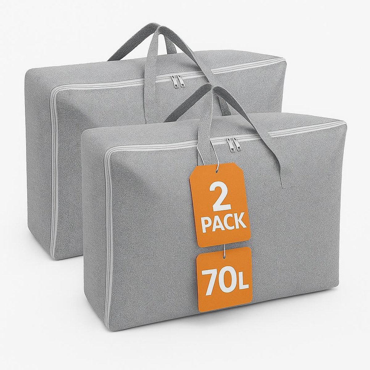 Meubelsvanjoep 2 stuks opbergzak Organizer - Opbergtas en Organiser voor Dekbed en Kleding - Opvouwbaar - Grijs 60 x 45 x 26 CM - Opbergdoos - Opbergbox