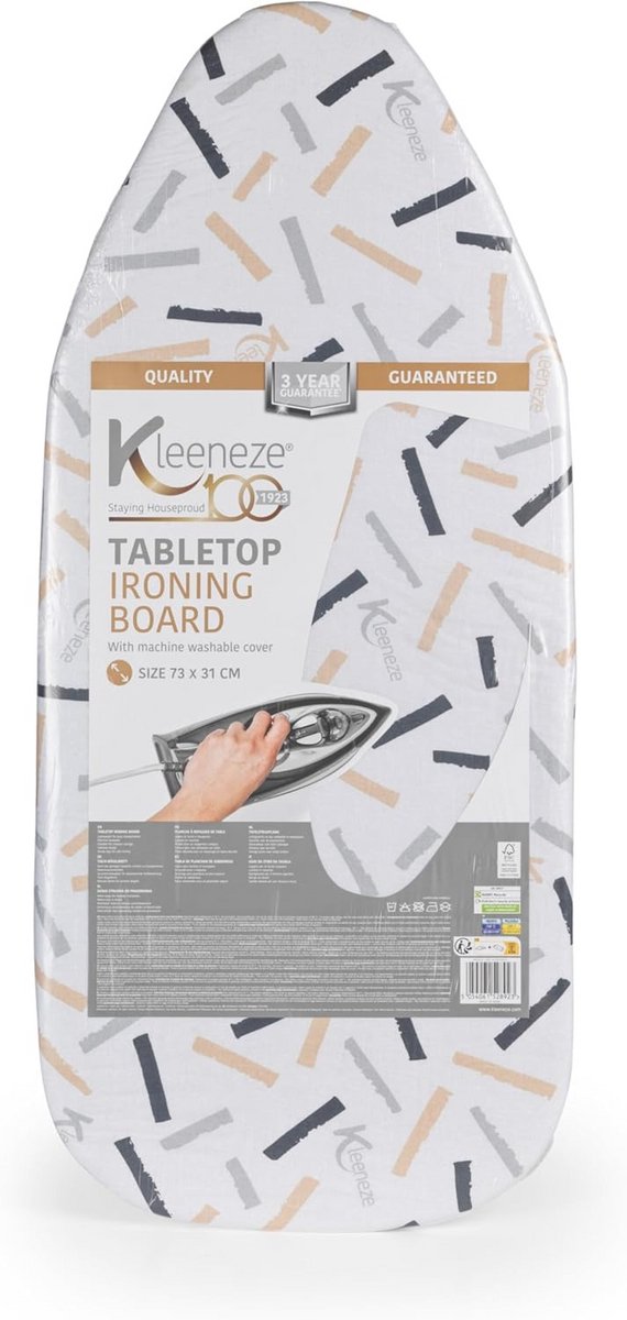 Compact Ironing Board 73 x 31cm with Washable Cover - Ideal for Travel and Easy Storage