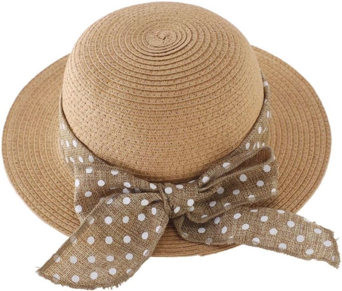 Zomer Stro Hoed voor Meisjes met Zonbescherming en Strik – Ideaal voor Strand en Activiteiten