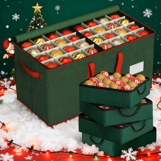 600d Oxford Stof Onder Bed Kerst Ornament Opslag 120 Ornamenten Met Verdelers Al