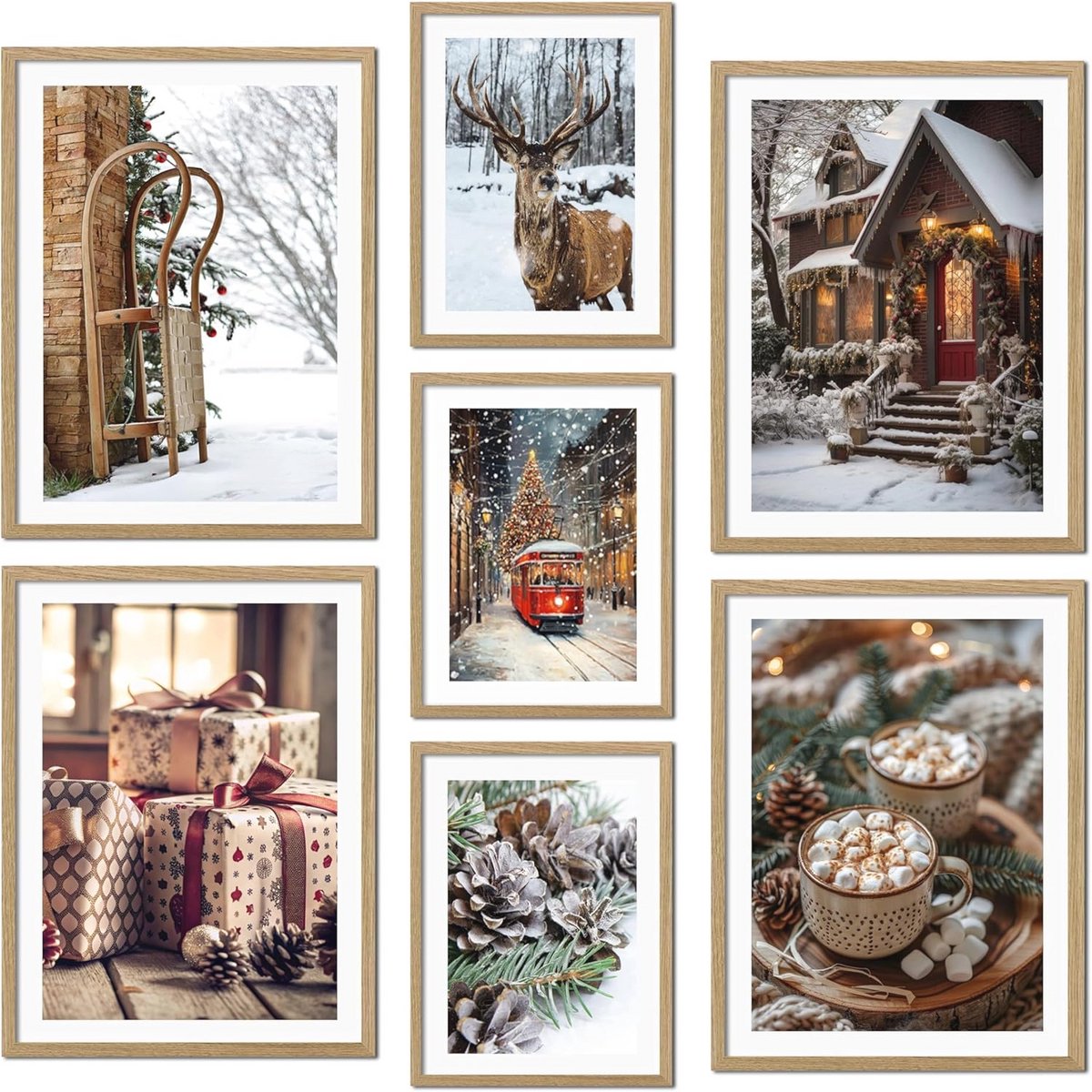 Set van 7 Stijlvolle Posters voor Wanddecoratie | Wandprints voor Woonkamer en Slaapkamer | Muurposters zonder Lijst