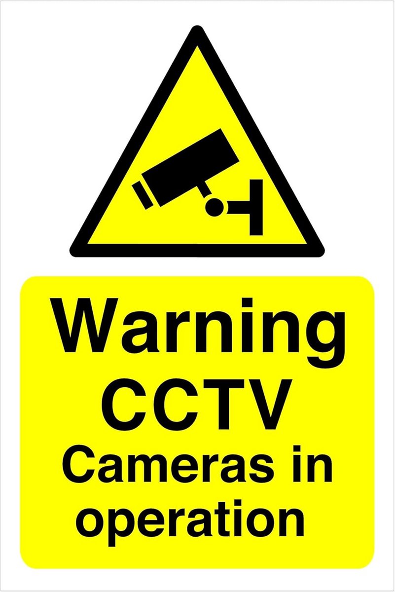CCTV Waarschuwingssticker voor Beveiliging - 200 x 150 mm