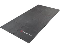 Sportstech opvouwbare vloerbeschermingsmat voor loopband – waterafstotende, geluidsarme fitnessmat 160×74 cm – 6 mm dikke BS300 sportmat voor loopband, hometrainer en thuisgym​