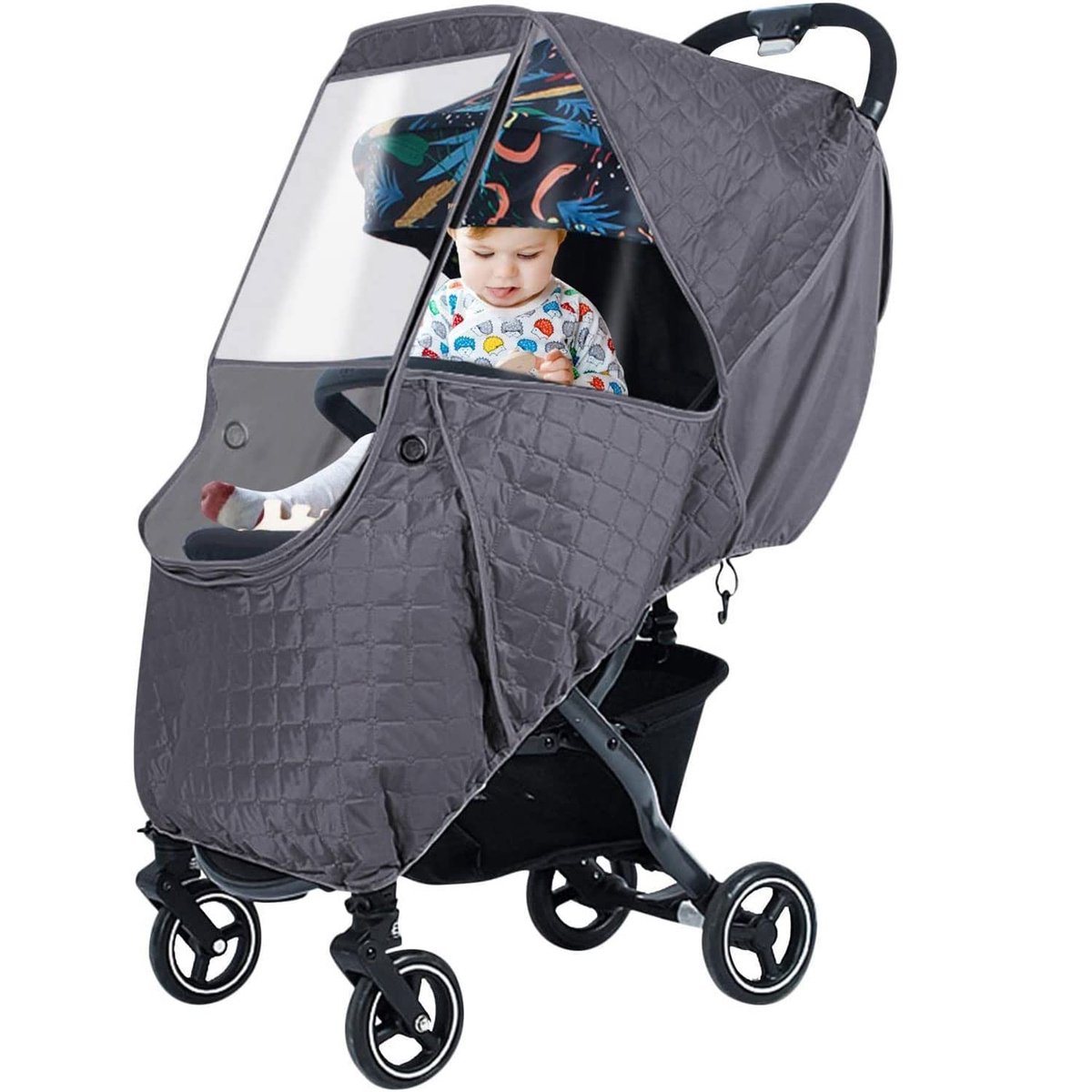 Universele regenhoes voor kinderwagens - Universele winterhoes - Regen en koubeschermingshoes voor kinderwagen - Weerbestendige hoes voor reiskinderwagens - Kinderwagenaccessoire - Weerbestendig - Waterdicht en sneeuwbestendig – foto 3