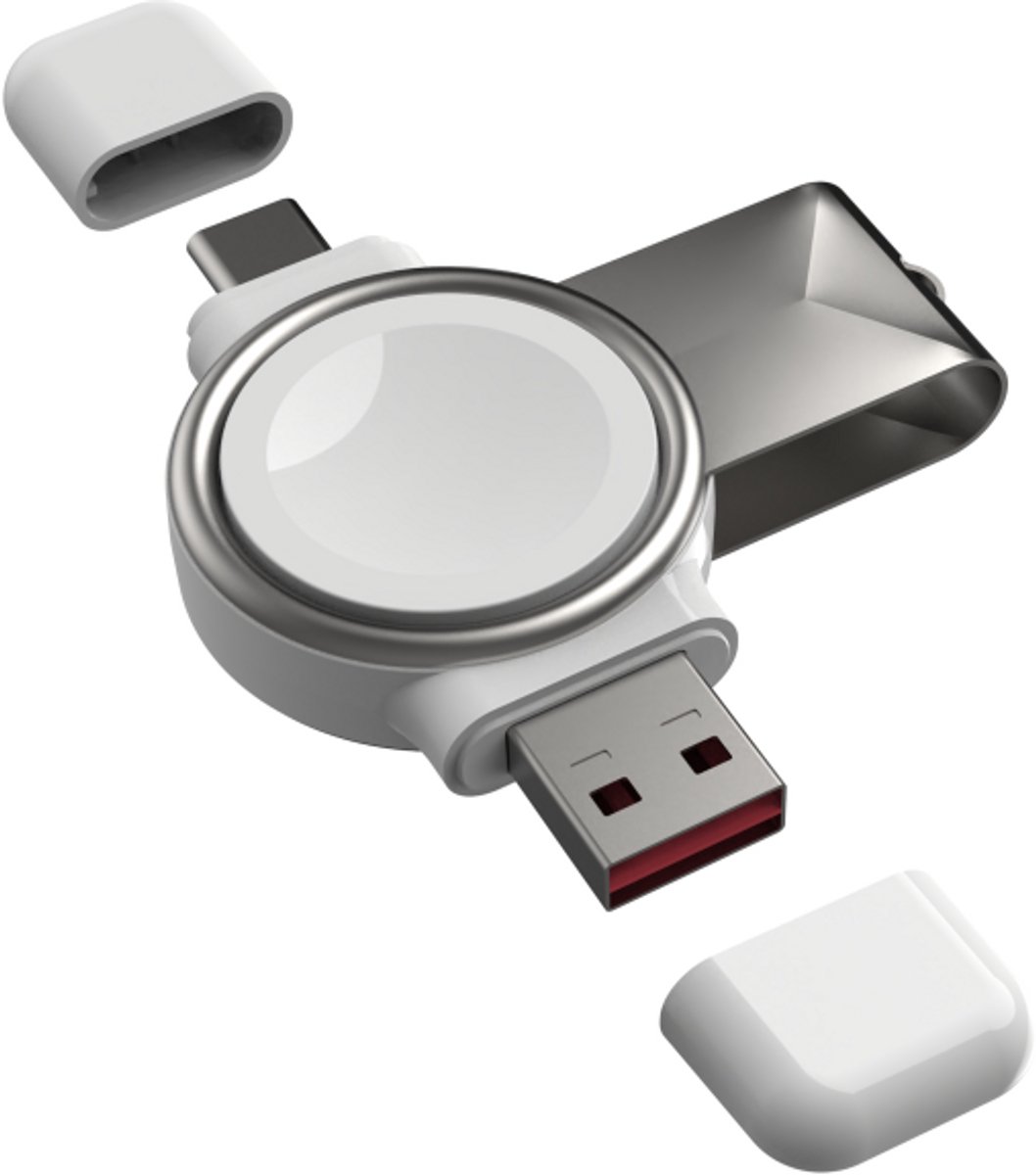 DrPhone WatchGo - Magnetische Draadloze Oplader USB en USB-C Compatibel met Apple Watch Series 2/3/4/5/6/7/8/SE