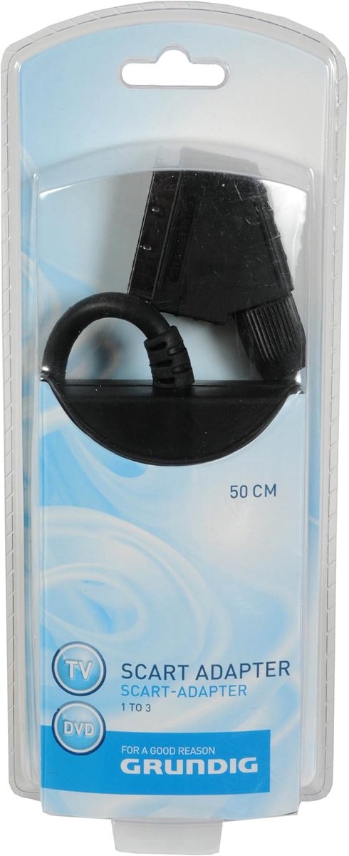 Grundig 50cm SCART Adapter Cable 1 to 3 TV DVD zwart - Scart - Hub - Scartadapter