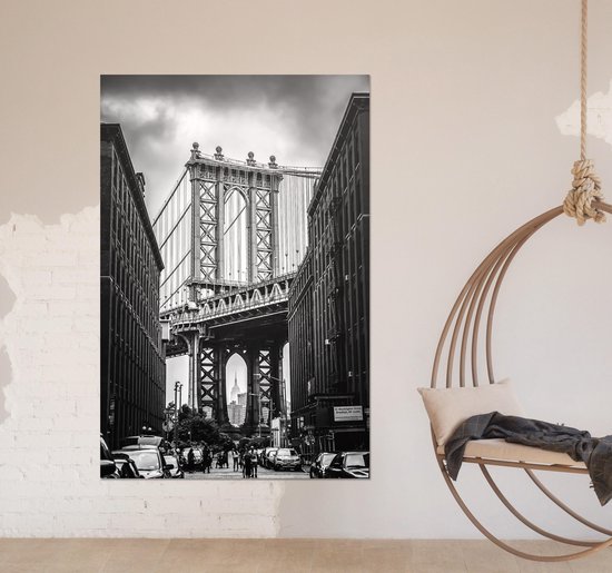 Schilderij Manhattan Bridge New York  op aluminium  | 60 x 90 cm | PosterGuru.nl
