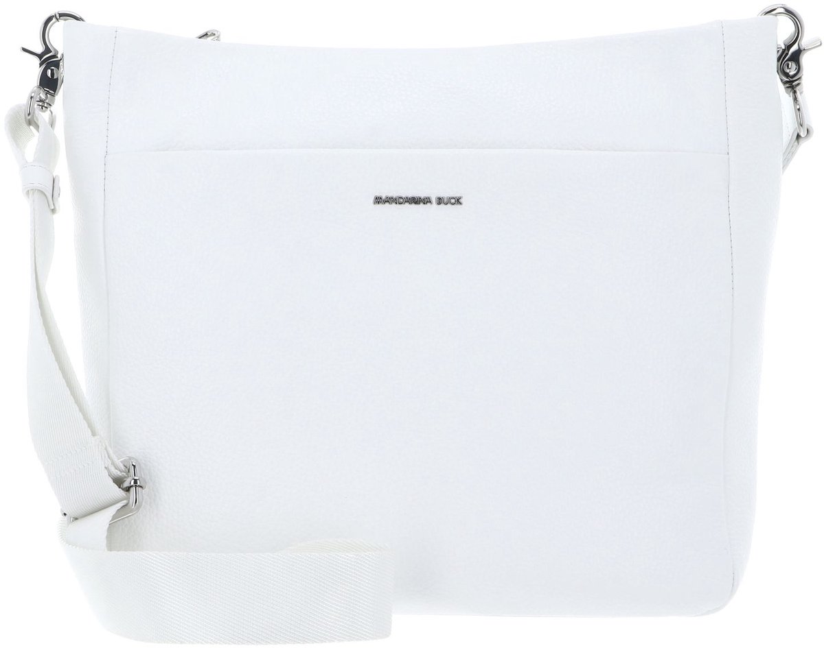 MANDARINA DUCK Leren schoudertas Mellow Leather Crossover Bag Blanc wit