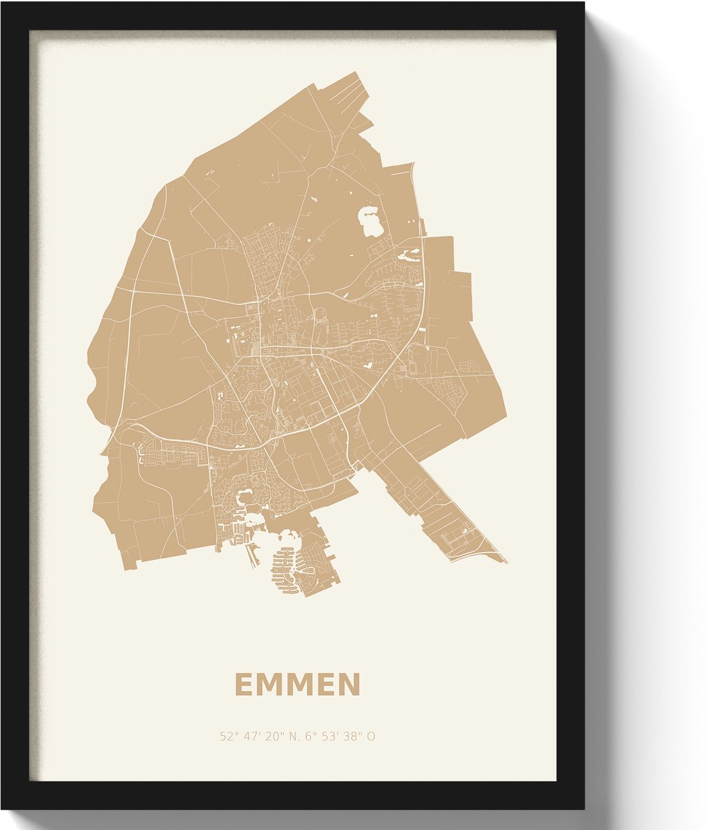 Poster Emmen A3 - 30 x 42 cm - Beige (Exclusief Lijst)
