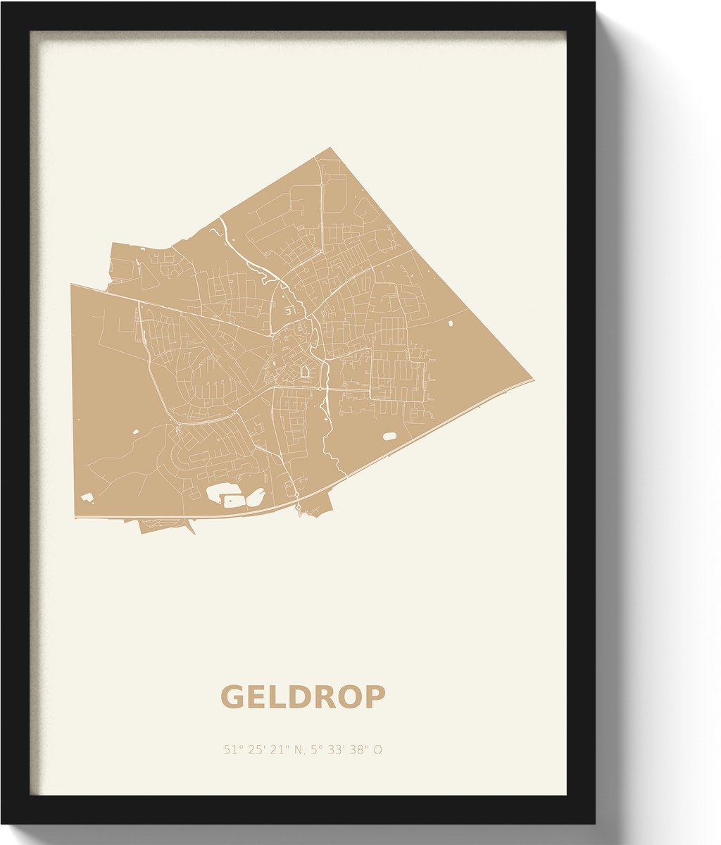 Poster Geldrop A3 - 30 x 42 cm - Beige (Exclusief Lijst)