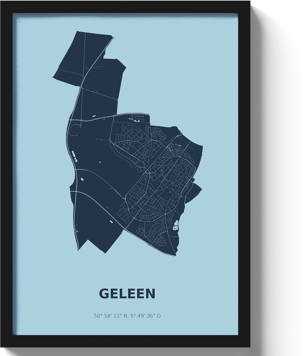 Poster Geleen A3 - 30 x 42 cm - Blauw (Exclusief Lijst)