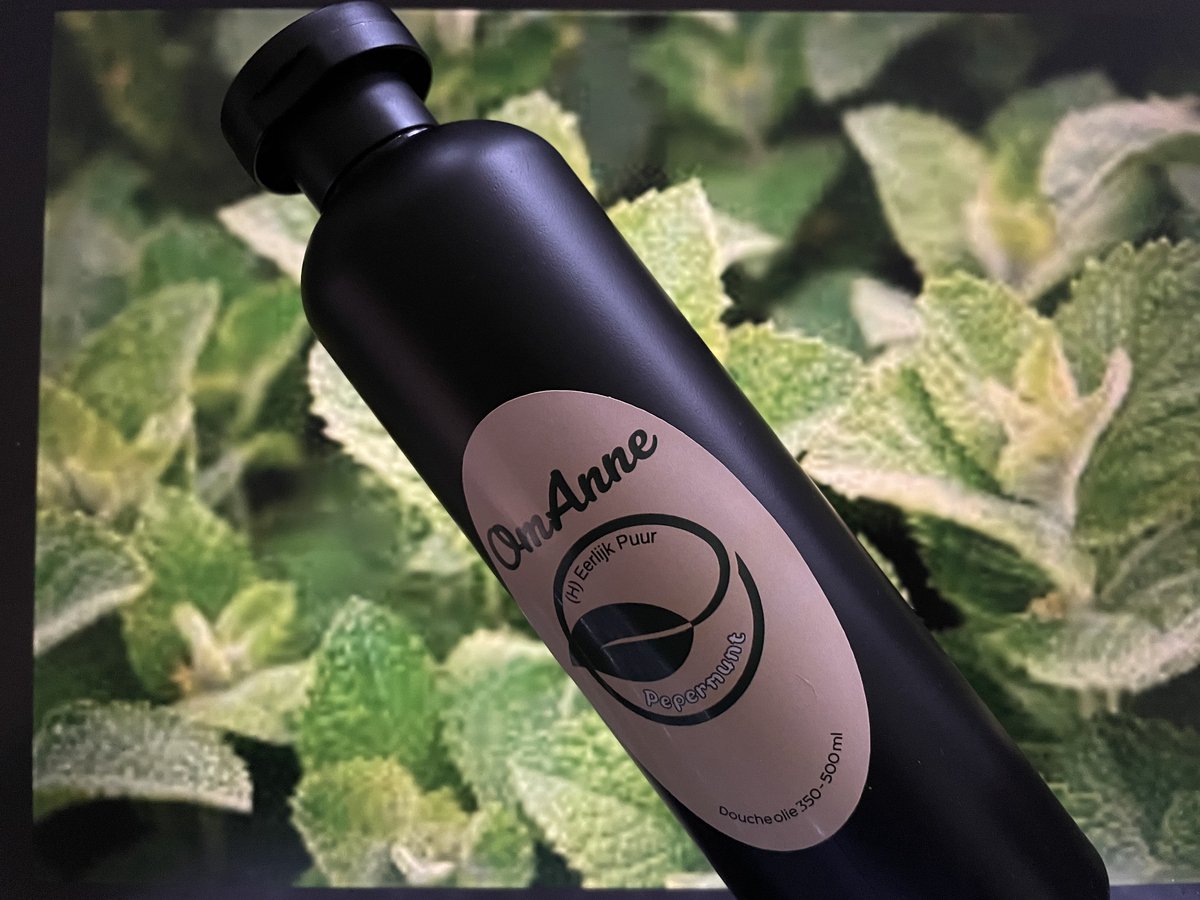 Douche en Bad olie Pepermunt 500 ml. Puur Natuur! van OmAnne Prijs Inclusief Verzending!!