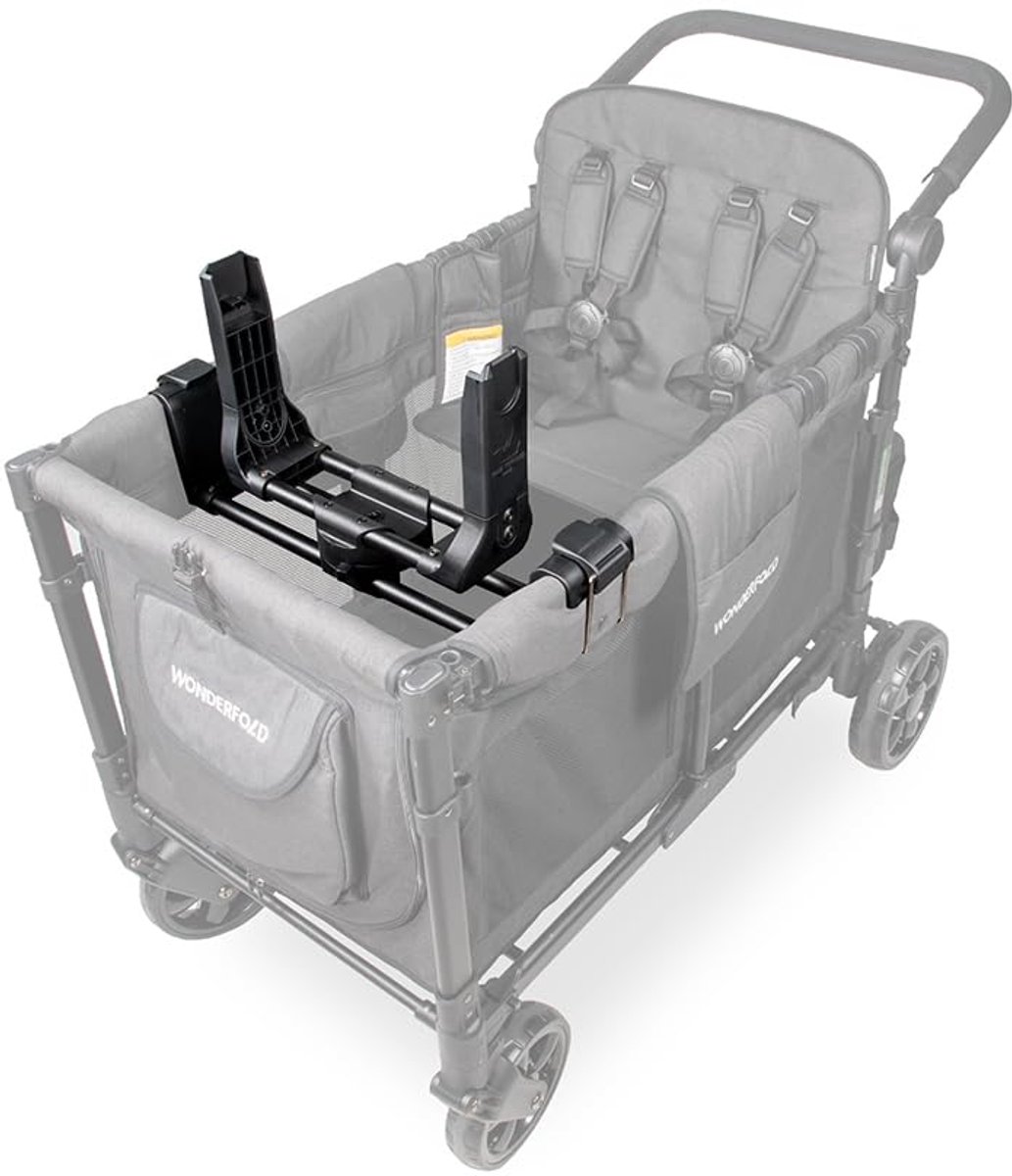 WonderFold W4 Autostoeladapter - Voor Kinderwagen en Buggy - Zwart - 360° Draaibaar