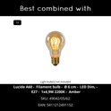 Gouden gloeilamp met zichtbare spiraal, E27 fitting, voorbij 5411212491152.