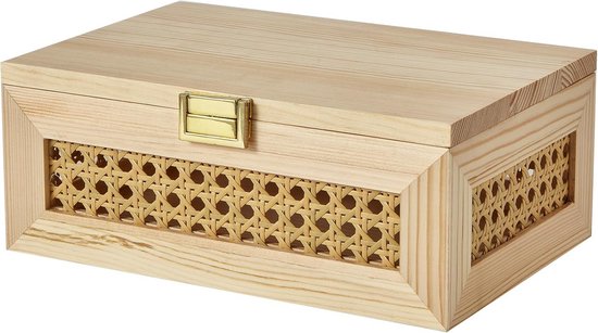 TOLIDA Geweven opbergdoos voor ratten, met deksel, natuurlijke mand voor brood, groenten, fruit, levensmiddelen, sleutels, kabel, afstandsbediening, als fruit-/snackmand, organizer