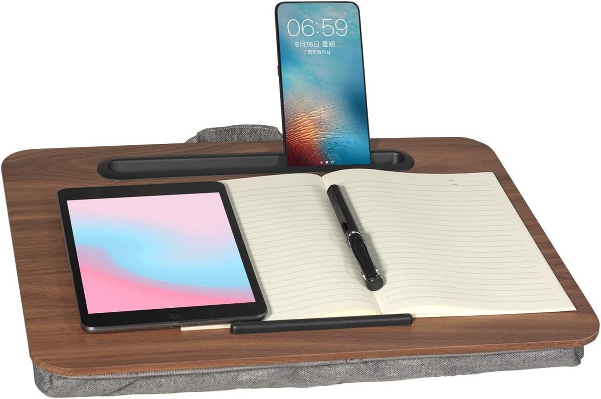 Schootbord met Lade voor Laptop tot 15.6 Inch - Bruin