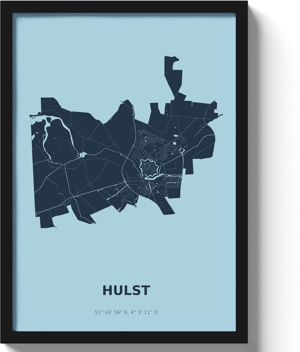 Poster Hulst A3 - 30 x 42 cm - Blauw (Exclusief Lijst)