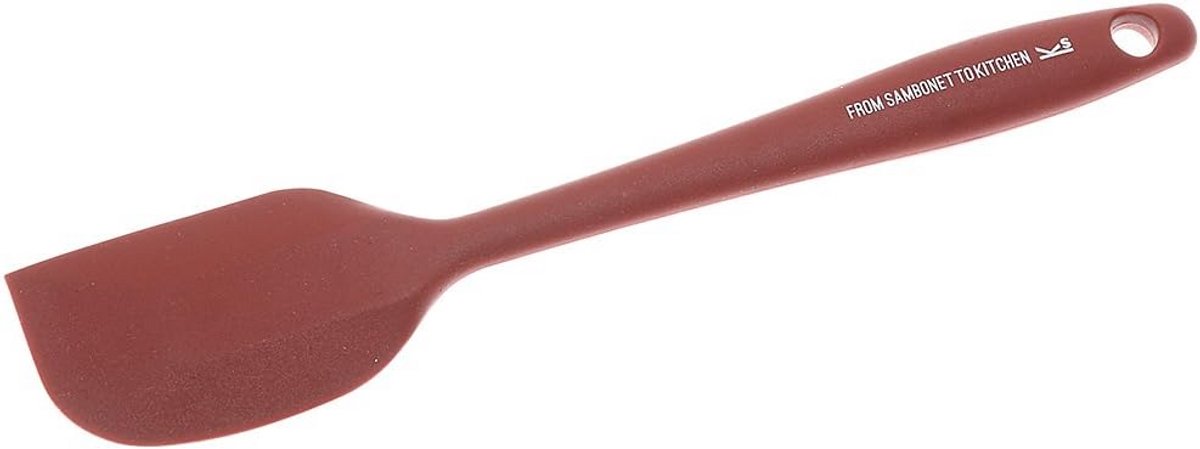 Siliconen spatel - 29 cm - rood - hittebestendig - roestvrijstaal steel - comfortabele grip