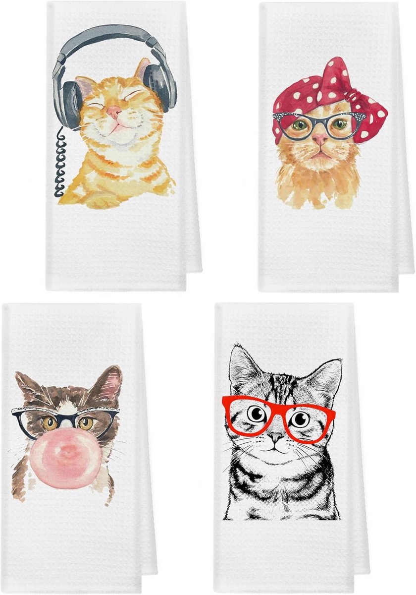 Grappige Kat Keukenhanddoek - Schattig Kattengeschenk voor Vrouwen