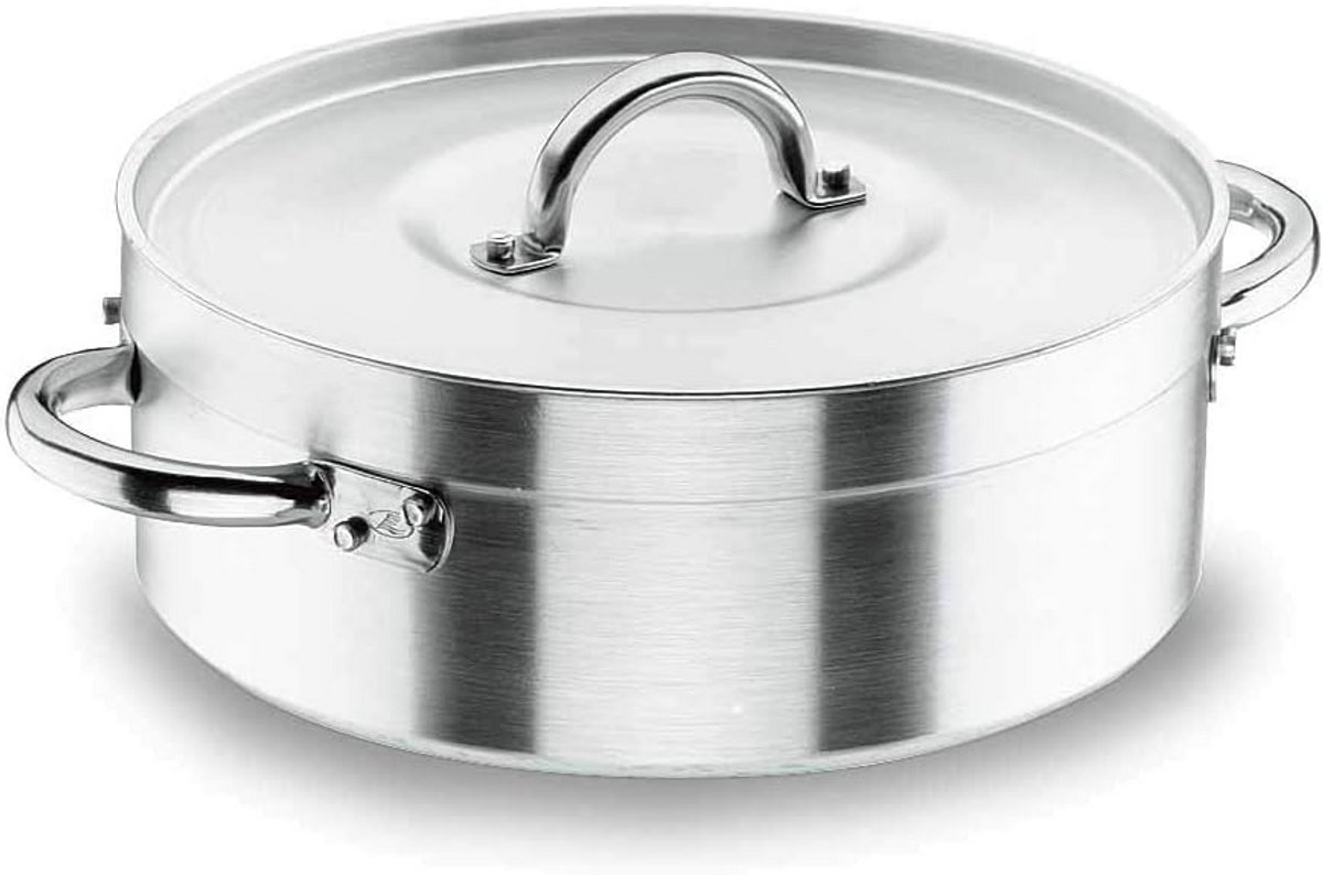 Steelpan met Deksel 45 cm - Roestvrij Staal 18/10 - Multiwarmtebron
